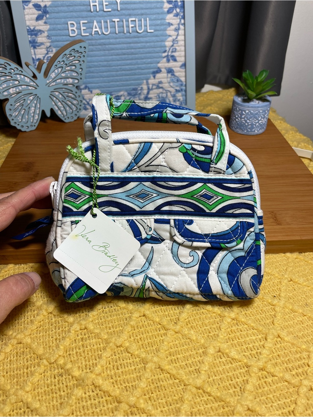 Vera Bradley Audrey Mediterranean White Mini Bag